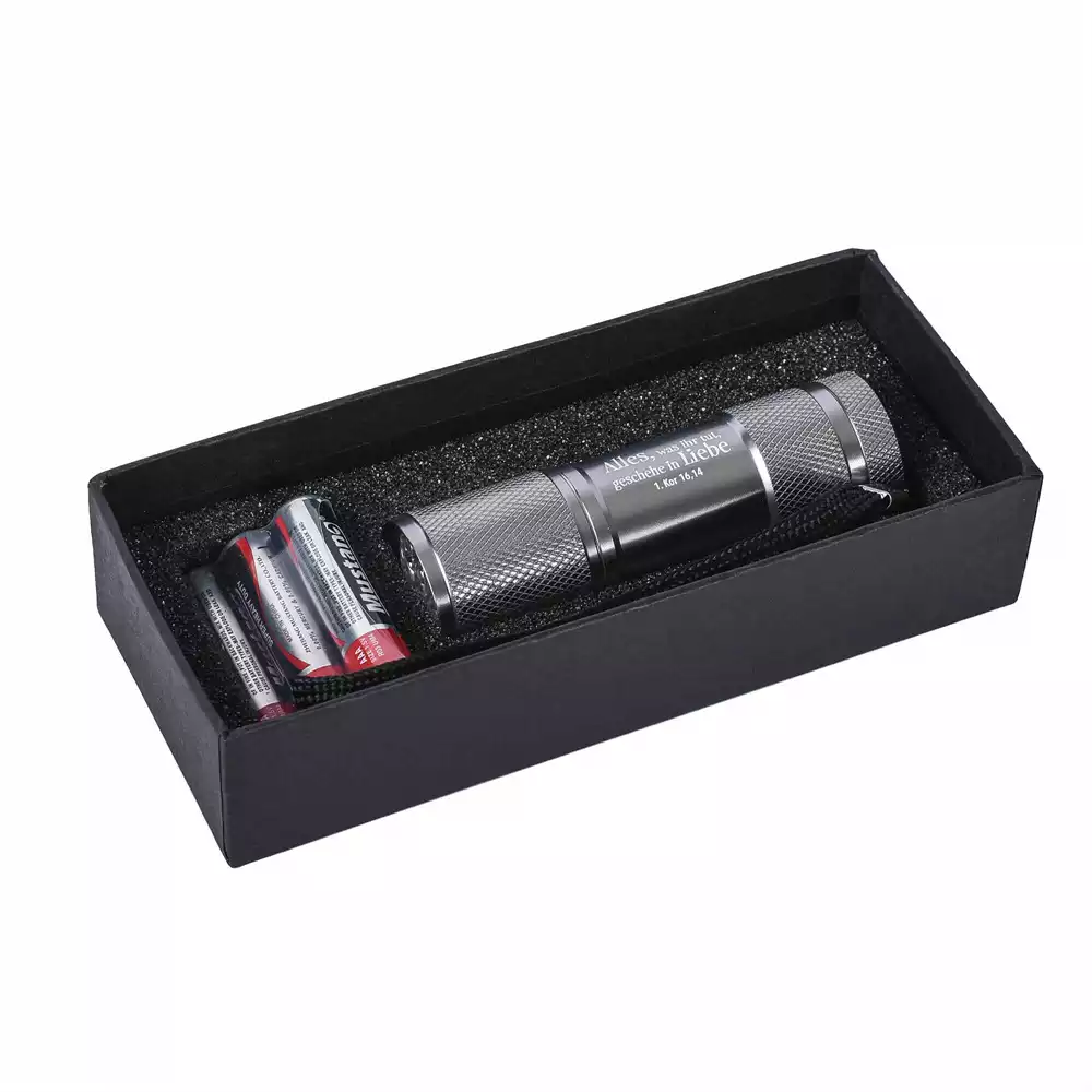 JL 2024 LED-Taschenlampe metallgrau