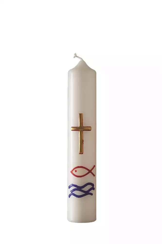 Kerze Kreuz / Fisch / Wasser