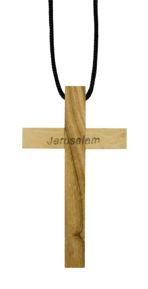Kreuz aus Olivenholz mit Band