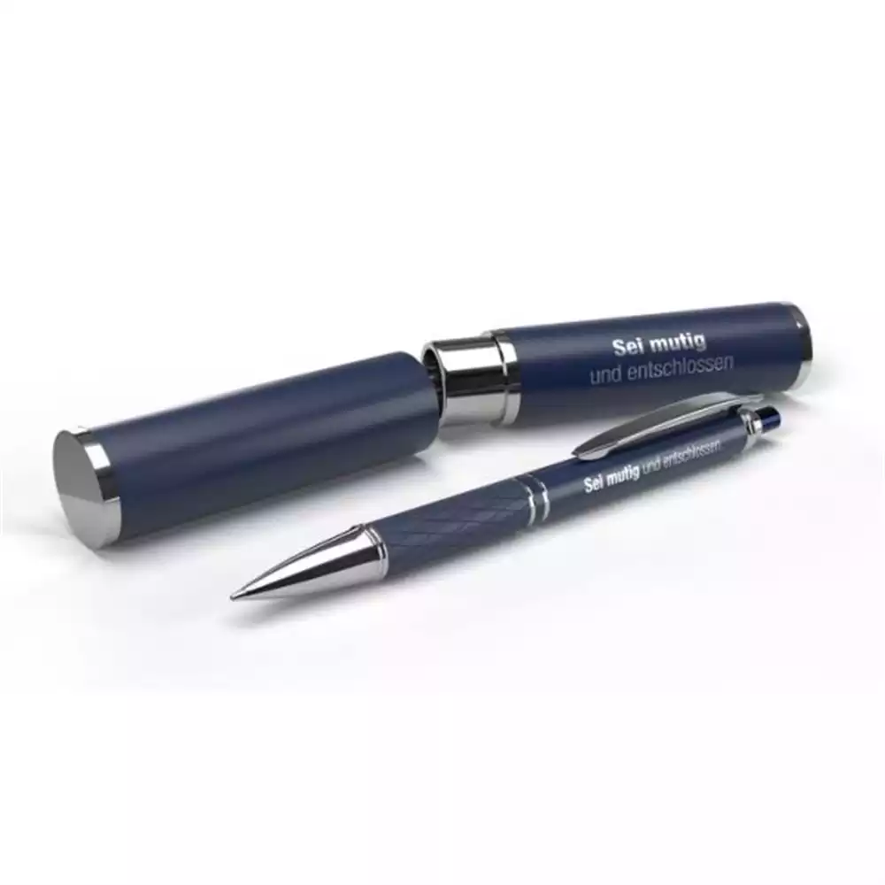 Kugelschreiber im Etui (dunkelblau)