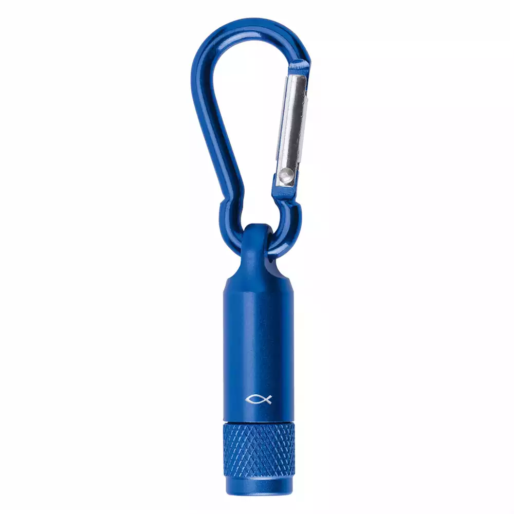 LED-Taschenlampe mit Karabiner - Ichthys blau