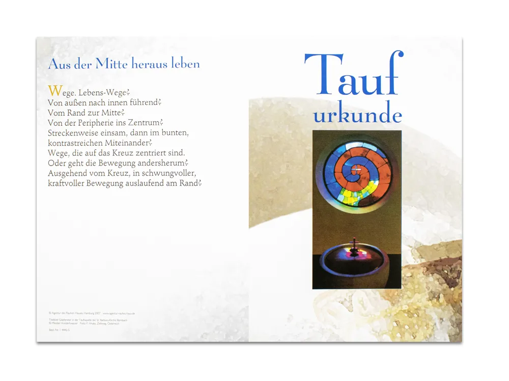 PC-Taufurkunde für Erwachsene (10 St.) Motiv Hundertwasser