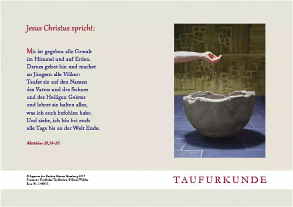 PC-Taufurkunde für Erwachsene (10 St.) Motiv Taufbecken