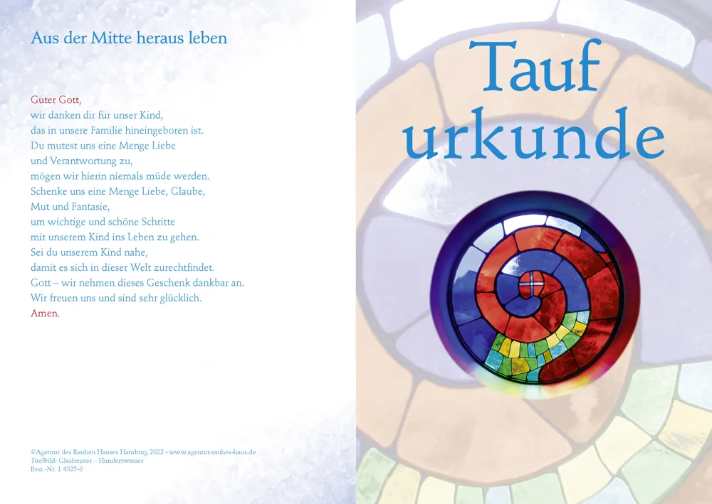 PC-Taufurkunde für Kinder (10 Stk.) Motiv Hundertwasser