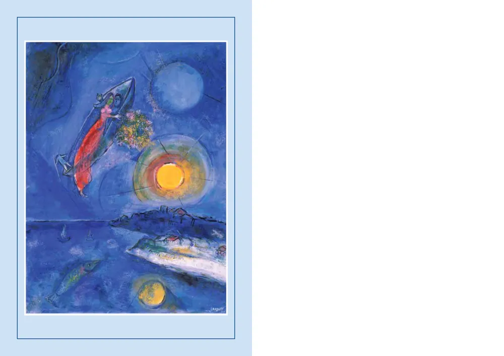 PC-Trauurkunde Chagall (10 St.) Motiv "Liebespaar in der Barke"