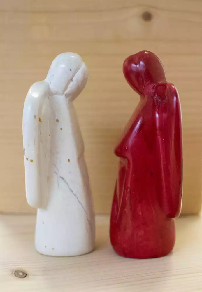 Speckstein Engel weiß Handschmeichler
