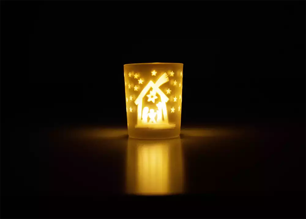 Teelicht-Glas "Krippe"