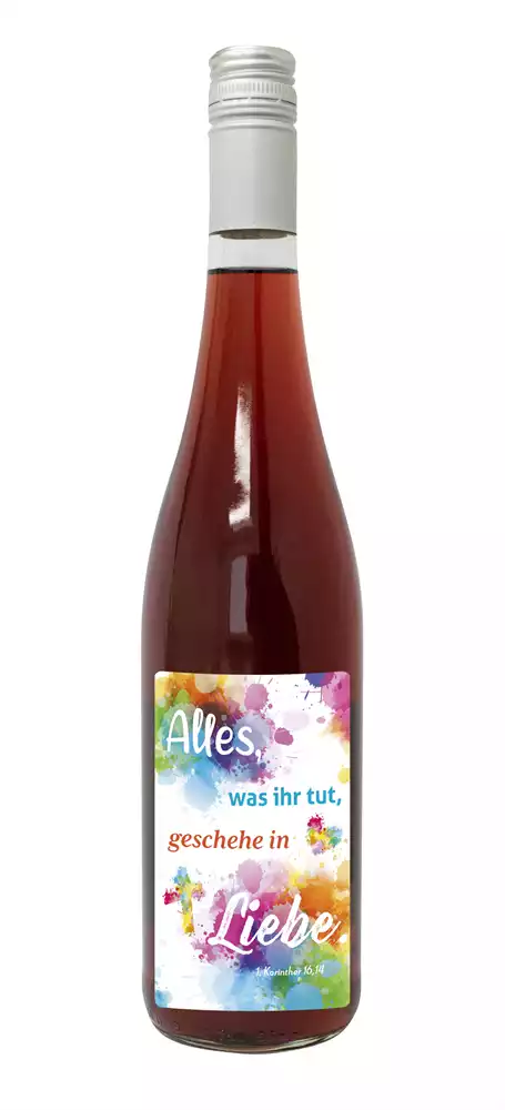 Traubensaft rot Bio mit Etikett Jahreslosung 2024 (7,73 EUR/Liter) Traubensaft rot Bio mit Etikett Jahreslosung 2024 (7,73 EUR/Liter)