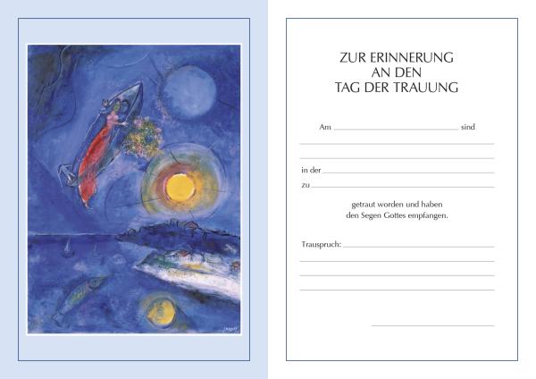 Trauschein Chagall, Liebespaar (10 St.) Motiv "Liebespaar in der Barke