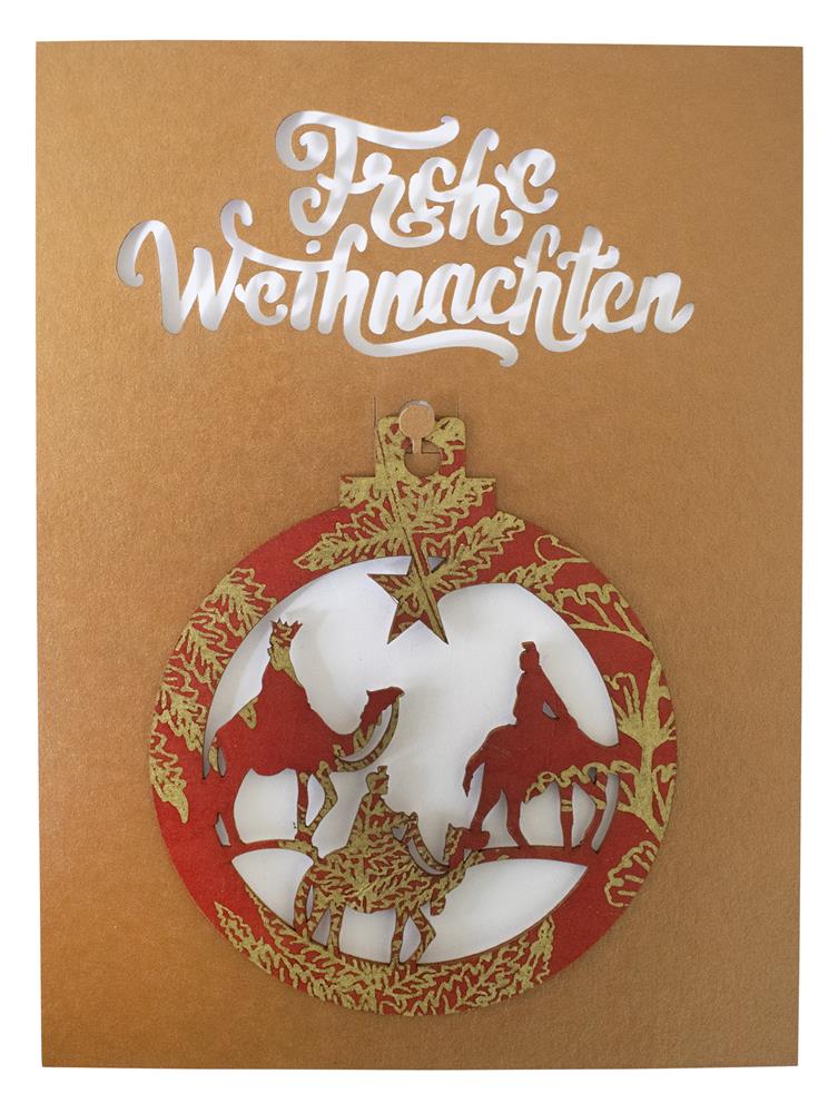 Weihnachtskarte mit Papieranhänger Weihnachtskarte mit Papieranhänger