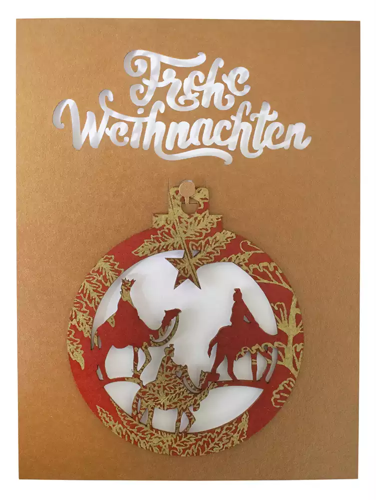 Weihnachtskarte mit Papieranhänger Weihnachtskarte mit Papieranhänger