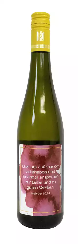 Weißwein mit Etikett "Achtsamkeit" (10,00 EUR/Liter), Riesling Weißwein mit Etikett "Achtsamkeit" (10,00 EUR/Liter), Riesling