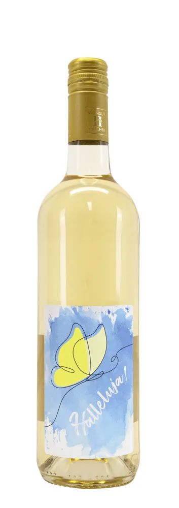 Weißwein mit Etikett "Halleluja" NEU (10,00 EUR/Liter), Grauer Burgunder