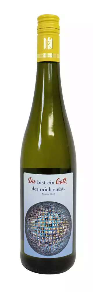 Weißwein mit Etikett Jahreslosung 2023 (10,00 EUR/Liter), Riesling