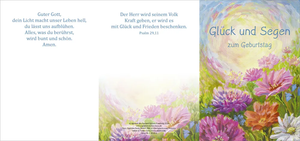 Faltkarte Glück und Segen zum Geburtstag (10 St.)