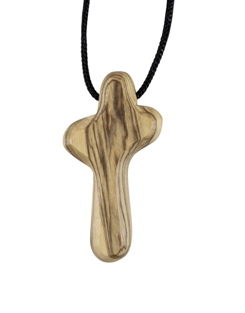 Kreuz aus Olivenholz mit Kordel