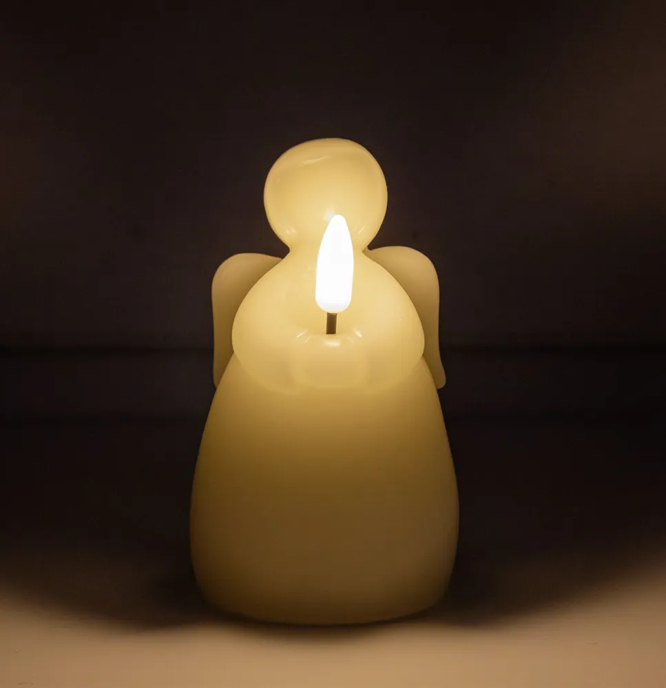 LED Engel Echtwachskerze
