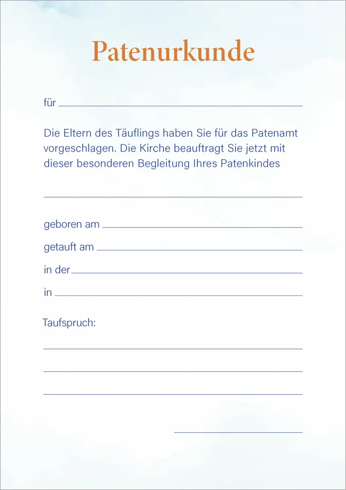 Patenbüchlein (10 St.) Motiv Regenbogen