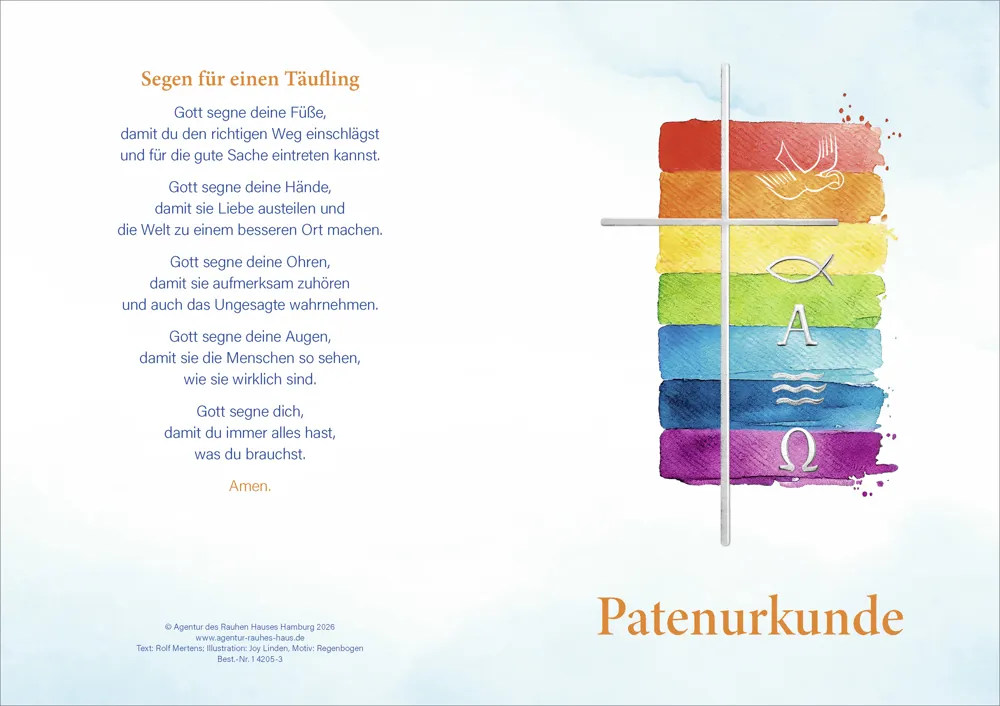 Patenurkunde Motiv Regenbogen (10 St.)
