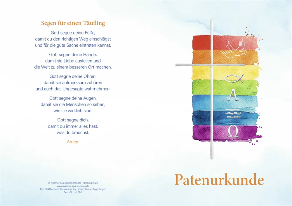 PC-Patenurkunde Motiv Regenbogen (10 St.)