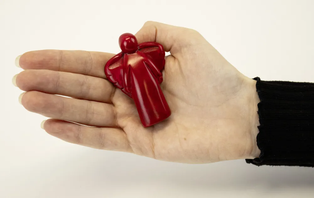 Speckstein Engel rot NEU Handschmeichler