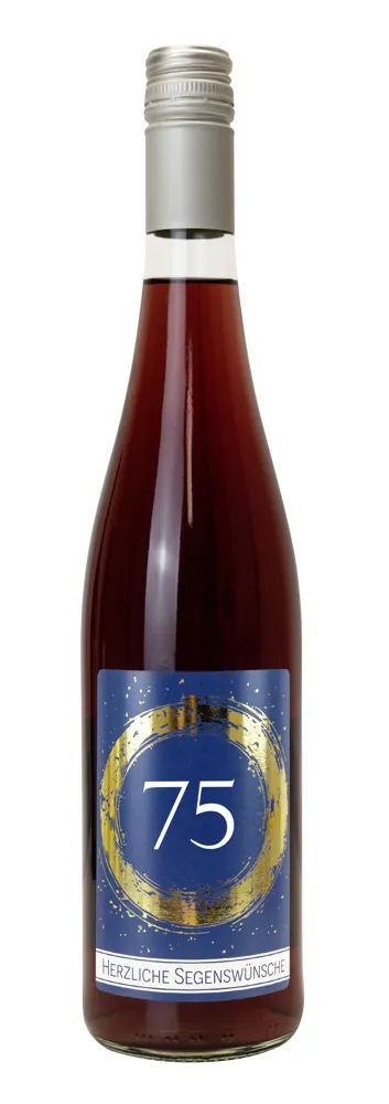 Traubensaft rot Bio mit Etikett 75. Geburtstag (9,20 EUR/Liter)