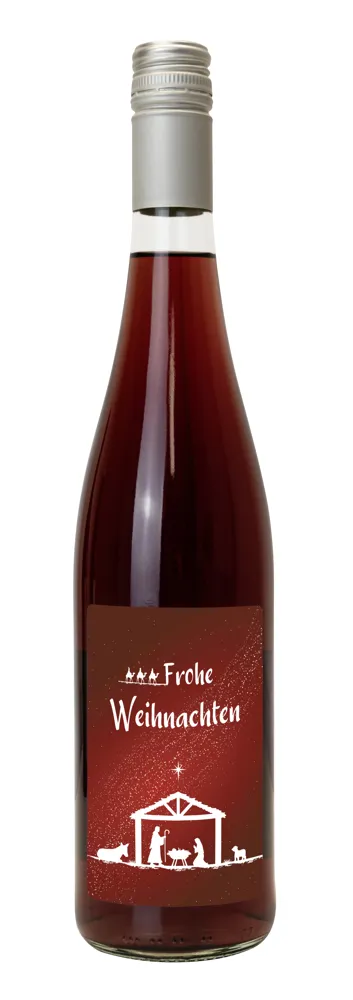 Traubensaft rot Bio mit Etikett "Frohe Weihnachten" (9,20 EUR/Liter)