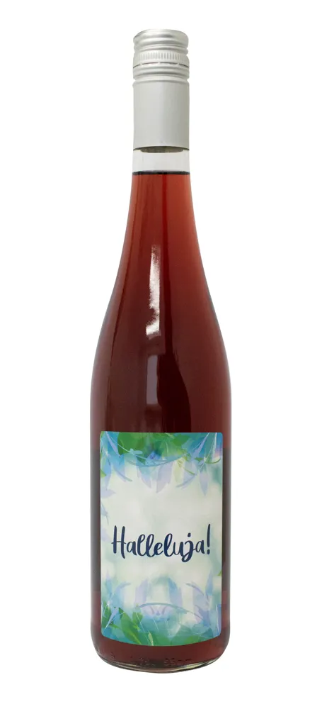 Traubensaft rot Bio mit Etikett "Halleluja" (9,20 EUR/Liter)