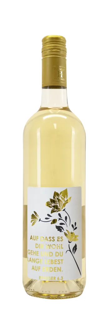 Weißwein mit Etikett Gute Wünsche (10,53 EUR/Liter)