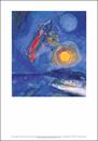 Einlegeblatt Chagall, Liebespaar in der Barke