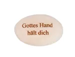 Holzstein Gottes Hand hält dich