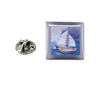 Pin Schiff, silber