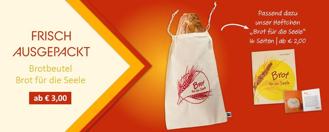 Tolle Geschenkkombination: Brotbeute und Heftchen "Brot für die Seele"